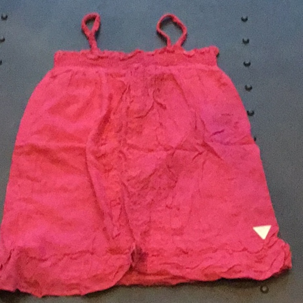 Guess pink embroidery front tank dress, size 5